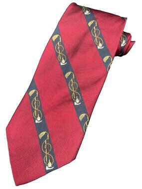 Vtg Jacobs Roberts Men's Repp 18.00Tie 100% Silk Striped Red Blue Hand Sewn USA
